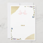 エレガントな花柄の結婚式招待状カード 招待状 (裏面)