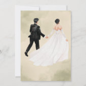 エレガントな花柄の結婚式招待状カード 招待状 (裏面)
