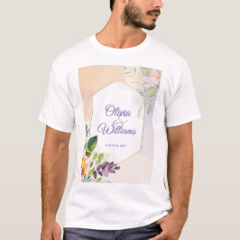 エレガントな花柄の結婚式招待状テンプレート Tシャツ