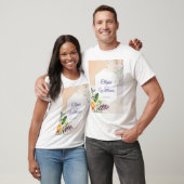 エレガントな花柄の結婚式招待状テンプレート Tシャツ (ユニセックス)