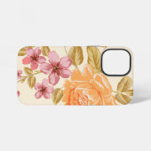 エレガントな花柄の背景 iPhoneケース (裏面横)