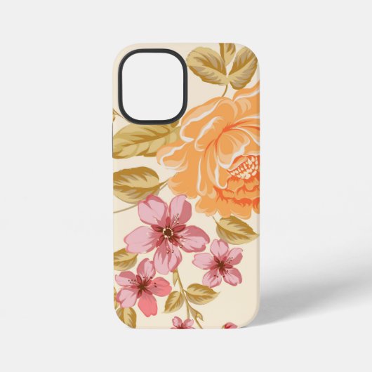 エレガントな花柄の背景 iPhoneケース (裏面)