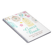 エレガントな花柄の黄色とピンクのブライズシャワー ノートブック (右側)