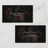 エレガントな花柄の黒のばら色の花束の花 名刺 (正面/裏面)