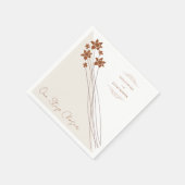 エレガントな花柄オータムツーサイドウェディング スタンダードカクテルナプキン (角)