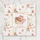 エレガントな花柄カウガール ブライダルシャワーフェイバータグ フェイバータグ (裏面)