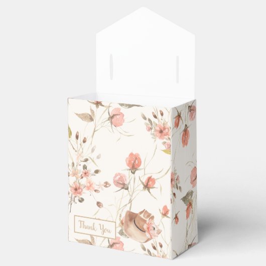 エレガントな花柄カウガール ブライダルシャワーフェイバーボックス フェイバーボックス (オープン)
