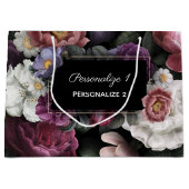 エレガントな花柄カスタム ラージペーパーバッグ (正面)