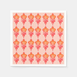 エレガントな花柄ダマスク・シックなナプキン スタンダードカクテルナプキン