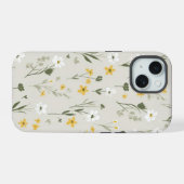 エレガントな花柄デザインのiPhone 15ケース iPhone 15ケース (裏面横)