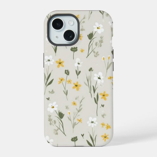 エレガントな花柄デザインのiPhone 15ケース iPhone 15ケース (裏面)