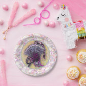 エレガントな花柄ペーパープレート ペーパープレート (パーティー)