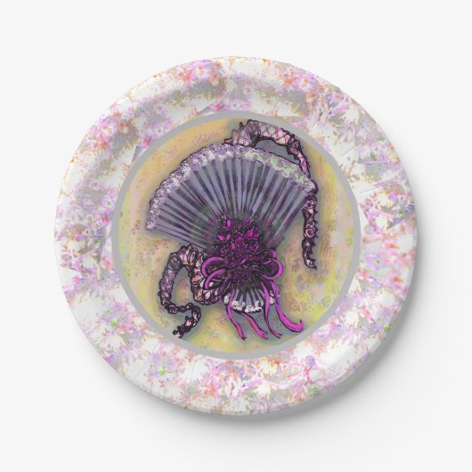 エレガントな花柄ペーパープレート ペーパープレート (正面)