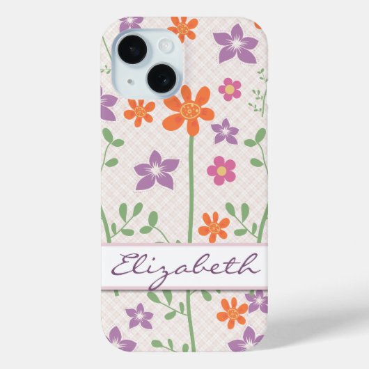 エレガントな花柄モノグラムデザイン Case-Mate iPhoneケース (裏面)