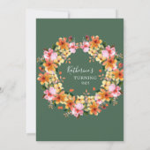 エレガントな花柄90歳の誕生日招待状 招待状 (裏面)