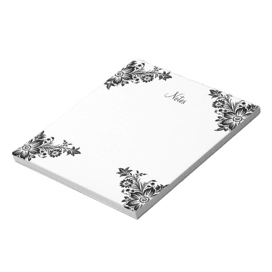 エレガントな花柄 ノートパッド (回転)