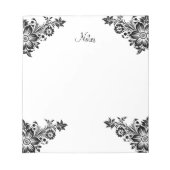 エレガントな花柄 ノートパッド (正面)