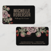 エレガントな花柄 名刺 (正面/裏面)