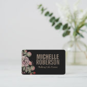 エレガントな花柄 名刺 (スタンド正面)