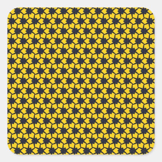 エレガントな花柄　赤と青の葉のスクエア スクエアシール (正面)