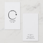 エレガントな花柄Cのモノグラムの白 名刺 (正面/裏面)