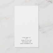 エレガントな花柄Cのモノグラムの白 名刺 (裏面)