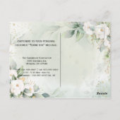 エレガントな花模様のゴールド グリーン プロフェッショナル サンクスカード ポストカード (裏面)