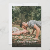 エレガントな花模様の金枠QRコード結婚式 招待状 (正面)