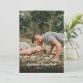 エレガントな花模様の金枠QRコード結婚式 招待状 (スタンド正面)