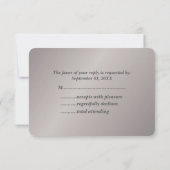 エレガントな花模様 | シルバー デザイン RSVP カード (裏面)