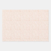 エレガントな花模様 ブルー ピーチ グリーン フラワー ラッピングペーパーシート (正面3)