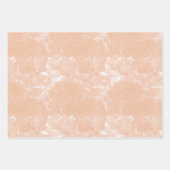 エレガントな花模様 ブルー ピーチ グリーン フラワー ラッピングペーパーシート (正面2)