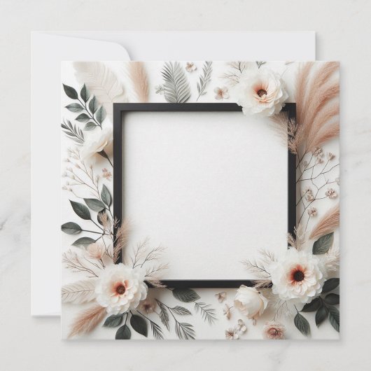 エレガントな花模様 招待状 (正面)