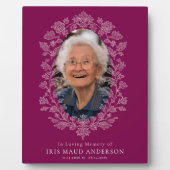 エレガントな花模様 追悼プレート フォトプラーク (正面)