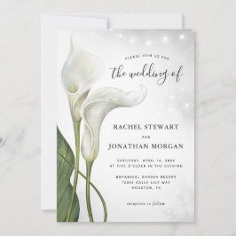 エレガントな花水彩画の白いコルリランのウェディング 招待状