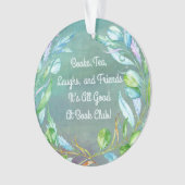 エレガントな花水色のブッククラブ/本のグループ オーナメント (正面)