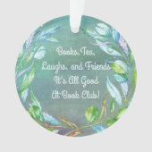 エレガントな花水色のブッククラブ/本のグループ オーナメント (正面)