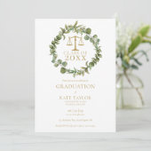 エレガントな花環の写真 法科大学院卒業パーティー 招待状 (スタンド正面)