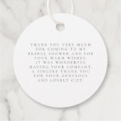 エレガントな花茶 ブライダル ブランチ 感謝 フェイバータグ (裏面)