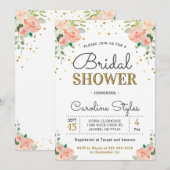 エレガントな花菖蒲のウェディングシャワーの招待状 招待状 (正面/裏面)