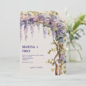 エレガントな花藤のキャノピー ウェディング 招待状 (スタンド正面)
