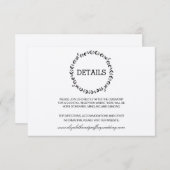 エレガントな花輪 ラスティック クラフト 結婚式 詳細 招待状 (正面/裏面)