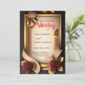 エレガントな花3Dカード 招待状 (スタンド正面)