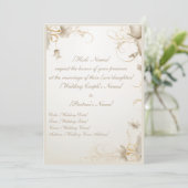 エレガントな花 ゴールド シック ガラの招待状 招待状 (スタンド正面)