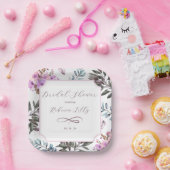 エレガントな花  ペーパープレート (パーティー)