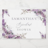 エレガントな花 ライラック ブライダルシャワー スパークリングワインラベル (シングルラベル)