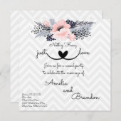 エレガントな花 何も特別なものはない、ただ愛を誓うふたりの秘密の挙式 招待状 (正面/裏面)