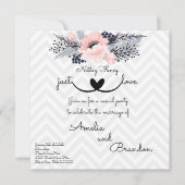 エレガントな花 何も特別なものはない、ただ愛を誓うふたりの秘密の挙式 招待状 (正面)