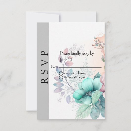 エレガントな花  出欠カード (正面)