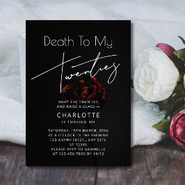 エレガントな花 「私の20代に終焉を」 30歳の誕生日 招待状